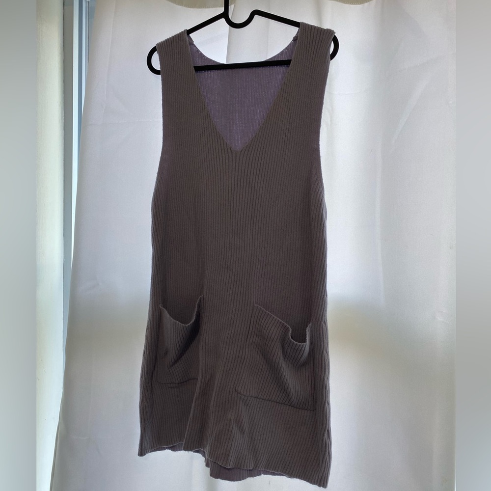 Purple Sleeveless Sweater Dress